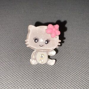 Brand New Adorable Kitty Ring w/ Pink Flower adjustable to Large sizes